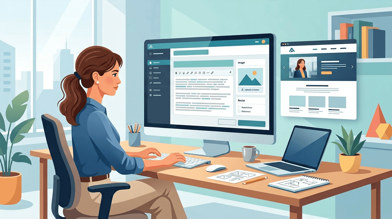 Illustration: Inhalte pflegen ohne Plugin-Chaos