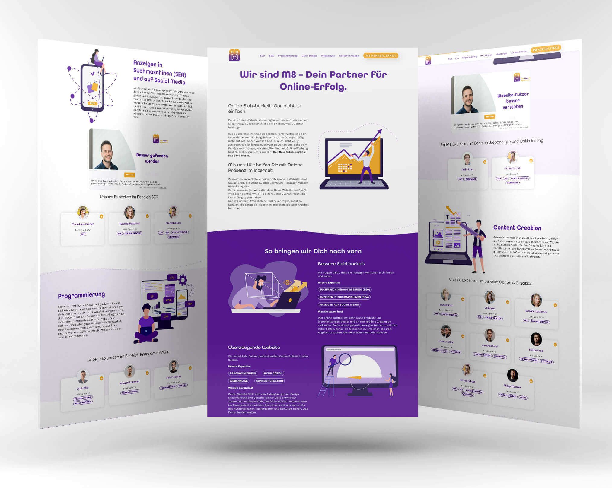 WordPress Landingpage für M8te